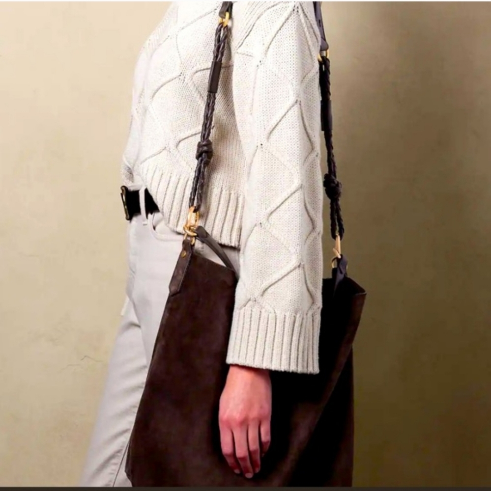 Banana Republic Suede crossbody tote